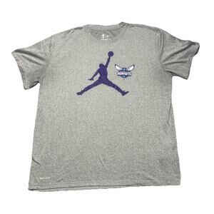 Charlotte Hornets NBA Nike Tee Dri-fit Shirt Men XL Jordan Jumpman Logo